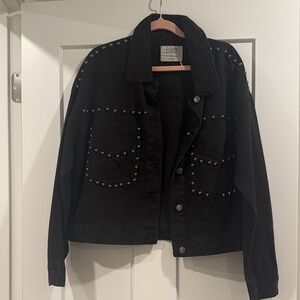 Ci Sono Black Studded Jean Jacket